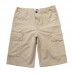 Mens 100% Cotton Pockets Casual Knee-Length Pants Breathable Loose Work Leisure Shorts