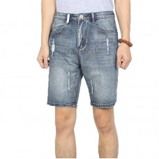 Mens Vintage Holes Summer Fashion Denim Shorts Casual Jeans