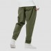 Men Cotton Solid Color Multi Pockets Harem Pants