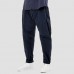 Men Cotton Solid Color Multi Pockets Harem Pants