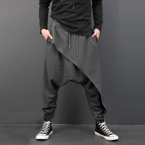 Men's Casual Baggy Slacks Solid Color Drawstring Sport Jogger Dance Harem Pants Men's Casual Baggy Slacks Solid Color Drawstring Sport Jogger Dance Harem Pants