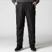 Mens Casual Breathable Soft Loose Comfy Double Wear Thickened Warm Drawstring Pants