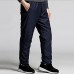 Mens Casual Breathable Soft Loose Comfy Double Wear Thickened Warm Drawstring Pants