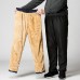 Mens Casual Breathable Soft Loose Comfy Double Wear Thickened Warm Drawstring Pants