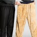 Mens Casual Breathable Soft Loose Comfy Double Wear Thickened Warm Drawstring Pants
