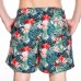 Retro Flowers Printing Drawstring Smooth Loose Beach Board Shorts for Men