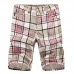 Men's Casual Lattice Knee-Length Cotton Shorts Summer Breathable Shorts Pants Men's Casual Lattice Knee-Length Cotton Shorts Summer Breathable Shorts Pants