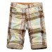 Men's Casual Lattice Knee-Length Cotton Shorts Summer Breathable Shorts Pants Men's Casual Lattice Knee-Length Cotton Shorts Summer Breathable Shorts Pants