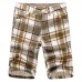 Men's Casual Lattice Knee-Length Cotton Shorts Summer Breathable Shorts Pants Men's Casual Lattice Knee-Length Cotton Shorts Summer Breathable Shorts Pants