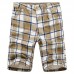 Men's Casual Lattice Knee-Length Cotton Shorts Summer Breathable Shorts Pants Men's Casual Lattice Knee-Length Cotton Shorts Summer Breathable Shorts Pants