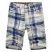 Men's Casual Lattice Knee-Length Cotton Shorts Summer Breathable Shorts Pants Men's Casual Lattice Knee-Length Cotton Shorts Summer Breathable Shorts Pants
