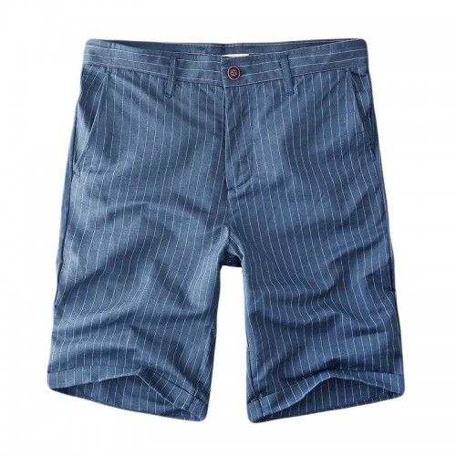 Men's Casual Stripe Linen Cotton Shorts Summer Breathable Slim Shorts Pants Men's Casual Stripe Linen Cotton Shorts Summer Breathable Slim Shorts Pants