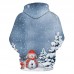 Mens Fashion Christmas Long Sleeve Drawstring Hooded Cartoon Printing Casual Sweatshirt