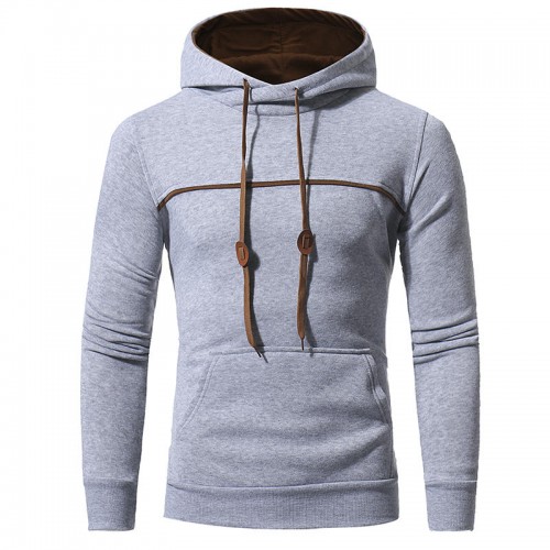 Mens Fashion Drawstring Hooded Pure Color Long Sleeve Casual Sweatshirt Mens Fashion Drawstring Hooded Pure Color Long Sleeve Casual Sweatshirt