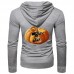 Men's Halloween Design Zipper Fly Long Sleeve Pure Color Drawstring Fit Hooded Sweatshirt Men's Halloween Design Zipper Fly Long Sleeve Pure Color Drawstring Fit Hooded Sweatshirt