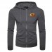 Men's Halloween Design Zipper Fly Long Sleeve Pure Color Drawstring Fit Hooded Sweatshirt Men's Halloween Design Zipper Fly Long Sleeve Pure Color Drawstring Fit Hooded Sweatshirt