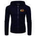 Men's Halloween Design Zipper Fly Long Sleeve Pure Color Drawstring Fit Hooded Sweatshirt Men's Halloween Design Zipper Fly Long Sleeve Pure Color Drawstring Fit Hooded Sweatshirt