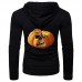 Men's Halloween Design Zipper Fly Long Sleeve Pure Color Drawstring Fit Hooded Sweatshirt Men's Halloween Design Zipper Fly Long Sleeve Pure Color Drawstring Fit Hooded Sweatshirt