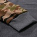 Men Camouflage Stitching Drawstring Top Breathable Big Front Pocket Hoodies Sweatshirts