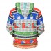Mens Fashion Christmas Long Sleeve Hooded Cartoon Printing Casual Sweatshirt