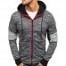Men Zipper Color Block Hooded Sweatshirt Men Zipper Color Block Hooded Sweatshirt