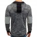 Men Zipper Color Block Hooded Sweatshirt Men Zipper Color Block Hooded Sweatshirt