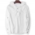 Men's Vintage 100% Cotton Button Design Hoodies Drawstring Solid Color Casual Sweatshirts Men's Vintage 100% Cotton Button Design Hoodies Drawstring Solid Color Casual Sweatshirts
