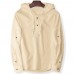 Men's Vintage 100% Cotton Button Design Hoodies Drawstring Solid Color Casual Sweatshirts Men's Vintage 100% Cotton Button Design Hoodies Drawstring Solid Color Casual Sweatshirts