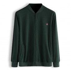 Mens Fashion Solid Color Zip Fly Sport Pockets Casual Sweatshirt