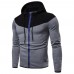 Men's Fashion Zipper Fly Color Block Drawstring Hooded Long Sleeve Casual Sweatshirt Men's Fashion Zipper Fly Color Block Drawstring Hooded Long Sleeve Casual Sweatshirt