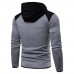 Men's Fashion Zipper Fly Color Block Drawstring Hooded Long Sleeve Casual Sweatshirt Men's Fashion Zipper Fly Color Block Drawstring Hooded Long Sleeve Casual Sweatshirt