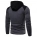 Men's Fashion Zipper Fly Color Block Drawstring Hooded Long Sleeve Casual Sweatshirt Men's Fashion Zipper Fly Color Block Drawstring Hooded Long Sleeve Casual Sweatshirt