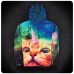 Men Sping Fall Dacron 3D Cartoon Cat Printing Zipper Hoodies Coat Sweatshirt Men Sping Fall Dacron 3D Cartoon Cat Printing Zipper Hoodies Coat Sweatshirt