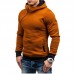 Men Zipper Dual Pockets Hooded Sweatshirt