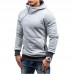 Men Zipper Dual Pockets Hooded Sweatshirt