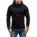 Men Zipper Dual Pockets Hooded Sweatshirt