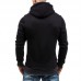 Men Zipper Dual Pockets Hooded Sweatshirt