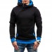 Men Zipper Dual Pockets Hooded Sweatshirt