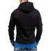 Men Zipper Dual Pockets Hooded Sweatshirt