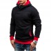 Men Zipper Dual Pockets Hooded Sweatshirt