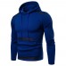 Men's Fashion Color Block Overhead Hooded Drawstring Long Sleeve Casual Sweatshirt