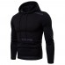 Men's Fashion Color Block Overhead Hooded Drawstring Long Sleeve Casual Sweatshirt
