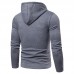 Men's Fashion Color Block Overhead Hooded Drawstring Long Sleeve Casual Sweatshirt