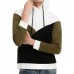 Men's Cotton Drawstring Thick Color Block Hooded Pullover Casual Sweatshirt