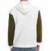 Men's Cotton Drawstring Thick Color Block Hooded Pullover Casual Sweatshirt
