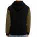 Men's Cotton Drawstring Thick Color Block Hooded Pullover Casual Sweatshirt