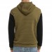 Men's Cotton Drawstring Thick Color Block Hooded Pullover Casual Sweatshirt