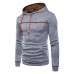 Cotton Vintage Fit Long Sleeve Pure Color Hoodies Casual Sweatshirt for Men
