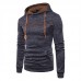 Cotton Vintage Fit Long Sleeve Pure Color Hoodies Casual Sweatshirt for Men