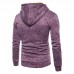Cotton Vintage Fit Long Sleeve Pure Color Hoodies Casual Sweatshirt for Men